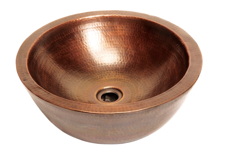 Belle Foret Bathroom Vessel Sink BFC14-WC, Weathered Copper, Weathered Copper