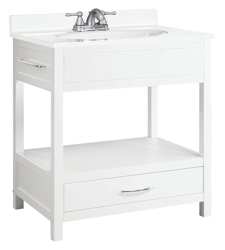 Design House 541532 White Vanity 30 Wood Vanity Console from the Concord Collection
