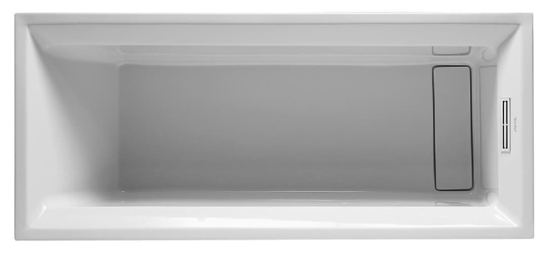 Duravit 710075-00-2-46-1090 2nd Floor Built-In Rectangle Bathtub Including Jet-Whirlsystem with Remote