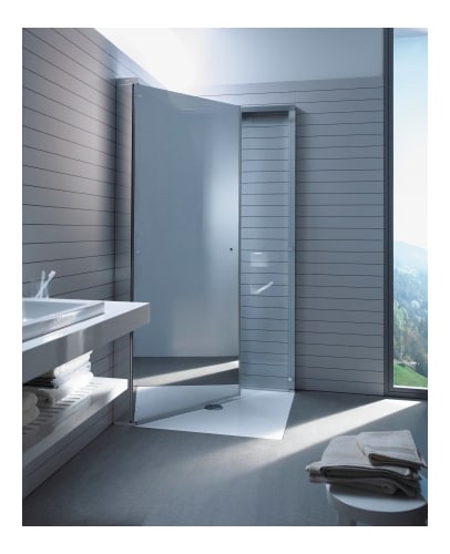 Duravit 770001000100000 White Alpine OpenSpace OpenSpace Shower Wall 31 1/2 W x 80 3/4 H for Left Installations, with Clear Glass and Mirrored Glass