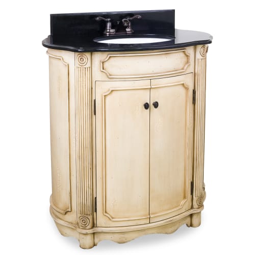 VAN014E 32 Bath Elements Tesla Buttercream Vanity with Preassembled Top and Bowl in Buttercream