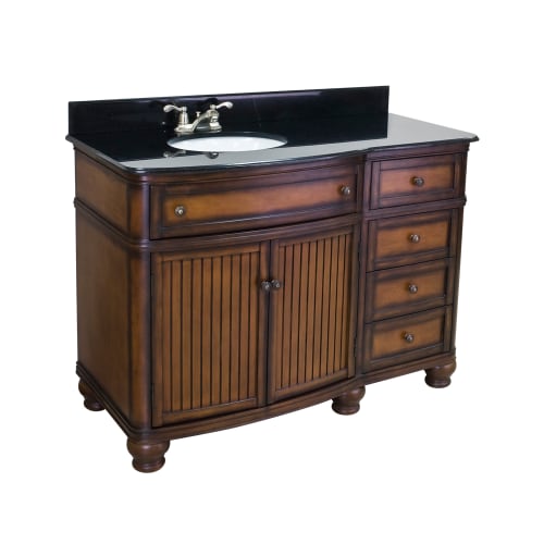 Elements Compton Walnut 48 Single Vanity with Preassembled Top and Bowl