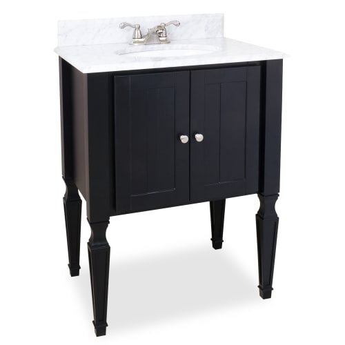 Elements Jensen Black Vanity with Preassembled Top and Bowl