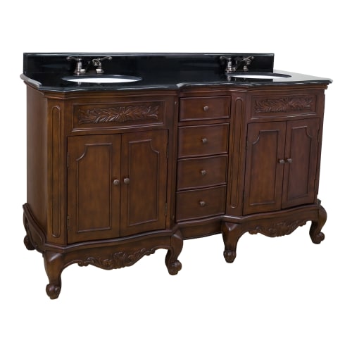 Elements Clairemont Nutmeg 60 Double Vanity with Preassembled Top and Bowl