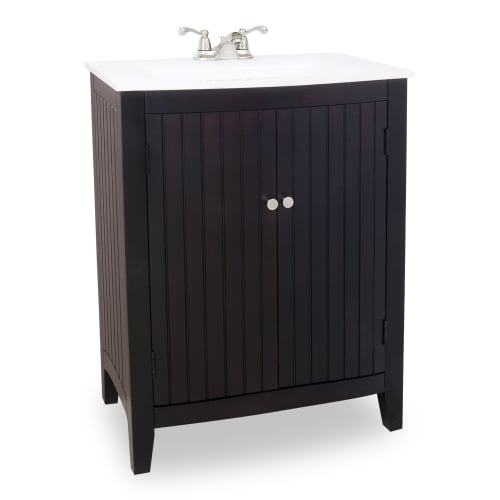 Elements Dalton Espresso Vanity with Preassembled Integrated White Porcelain Top and Bowl