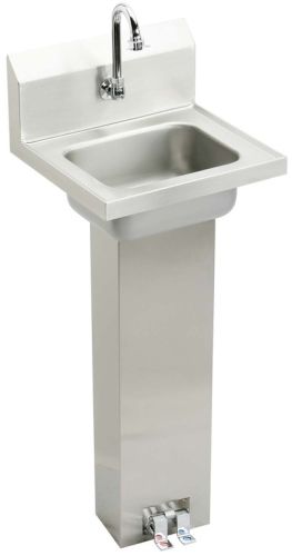 Elkay CHSP1716C Universal Hand Wash-Up Pedestal Sink Package with Foot Control & Spout