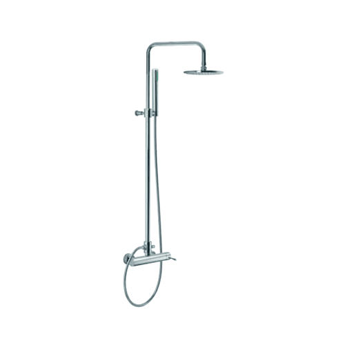 Fima by Nameeks S3225/2SN Brushed Nickel Spillo Wall Mounted Shower Mixer With Rainhead And Hand Shower Set from the Spillo Series S3225/2