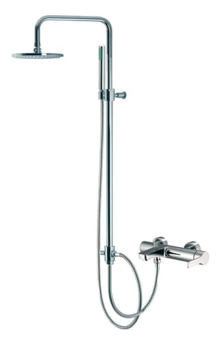 Fima by Nameeks S3534/2SN Brushed Nickel Matrix Wall Mounted Tub/Shower Mixer With Rainhead And Hand Shower Set from the Matrix Series S3534/2