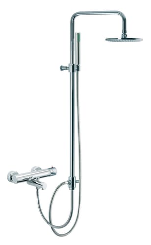 Fima by Nameeks S4034/2CR Chrome Spillo Wall Mounted Thermostatic Tub/Shower Mixer With Rainhead And Hand Shower Set from the Spillo Series S4034/2