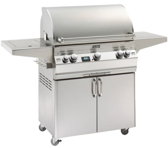 FireMagic A540S-1L1P-62 Stainless Steel Aurora Aurora Stand Alone Propane Grill with Left Side Infrared Burner a Side Burner and Shelf (30