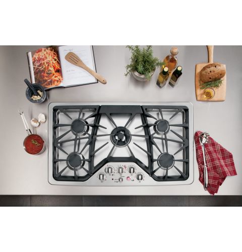 GE CGP650SETSS Stainless Steel Cafe 36 Built-In Gas Cooktop with