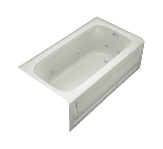 Kohler K-1151-HR-95 Bancroft 5' Whirlpool with Integral Apron, Heater and Right-Hand Drain, Ice Grey