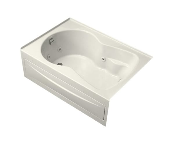 Kohler K-1192-HL-96 Biscuit Synchrony Synchrony Collection 60 Three Wall Alcove Jetted Bath Tub with Left Hand Drain K-1192-HL