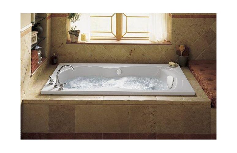 Kohler K-1194-HL-0 White Synchrony Synchrony Collection 72 Three Wall Alcove Jetted Bath Tub with Left Hand Drain K-1194-HL