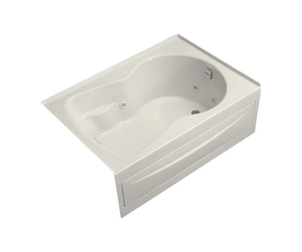 Kohler K-1194-RA-96 Biscuit Synchrony Synchrony Collection 72 Three Wall Alcove Jetted Bath Tub with Right Hand Drain K-1194-RA