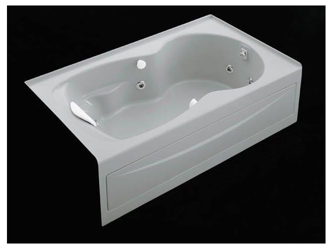 Kohler K-1194-RA-0 White Synchrony Synchrony Collection 72 Three Wall Alcove Jetted Bath Tub with Right Hand Drain K-1194-RA