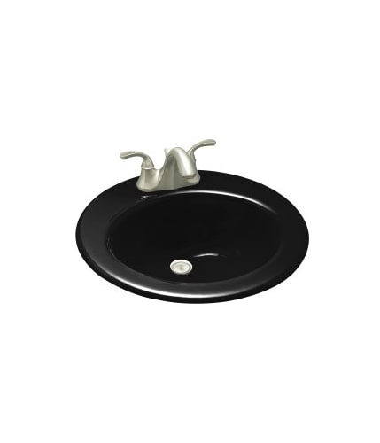 KOHLER Radiant Black Black Cast Iron Bath Sink 2917-1-7