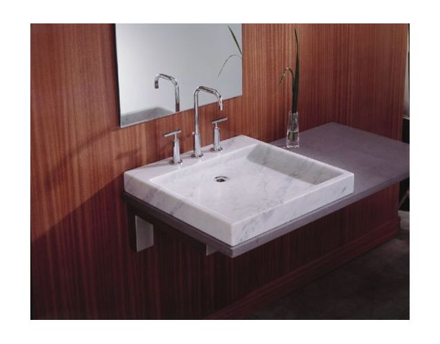 KOHLER Purist Biancone Marble Topmount Rectangular Bathroom Sink 2335-8-B8