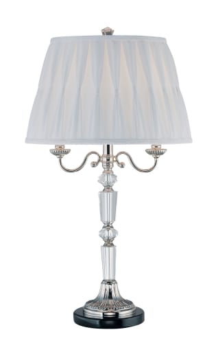 Lite Source Table Lamp with White Pleated Shade in Chrome