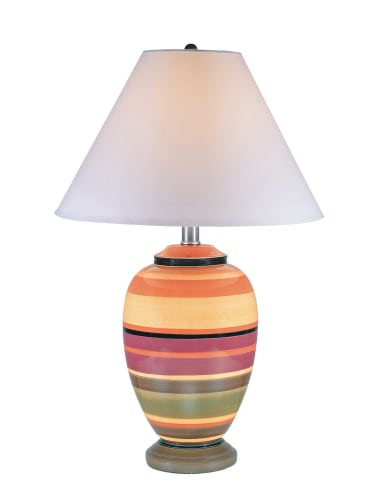 Lite Source Verano Ceramic Table Lamp in Multi Color Stripes
