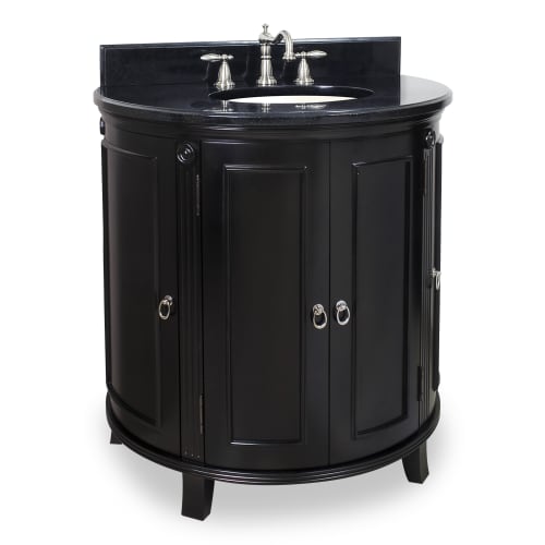Lyn Design VAN056-T Espresso Vanity DemiLune Espresso Collection 33-1/4 Inch Single Sink Bathroom Vanity