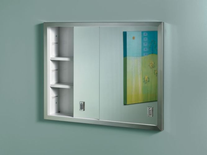 NuTone B703850 N/A Sliding Door Recessed Medicine Cabinet with Two Adjustable Steel Shelves B703850X