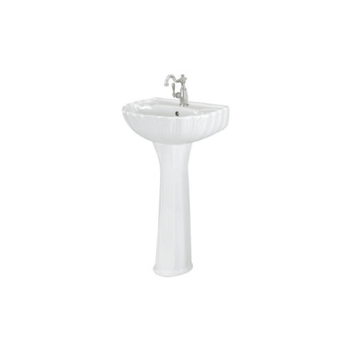 Foremost FL-08A-W Brielle Pedestal Sink, Single Hole, White