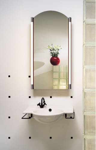 Robern MT16D6APLE Arch Plain Mirror Cabinet, 15-1/4W x 34Hx 6D, Left Hand Hinge, Electric Outlet
