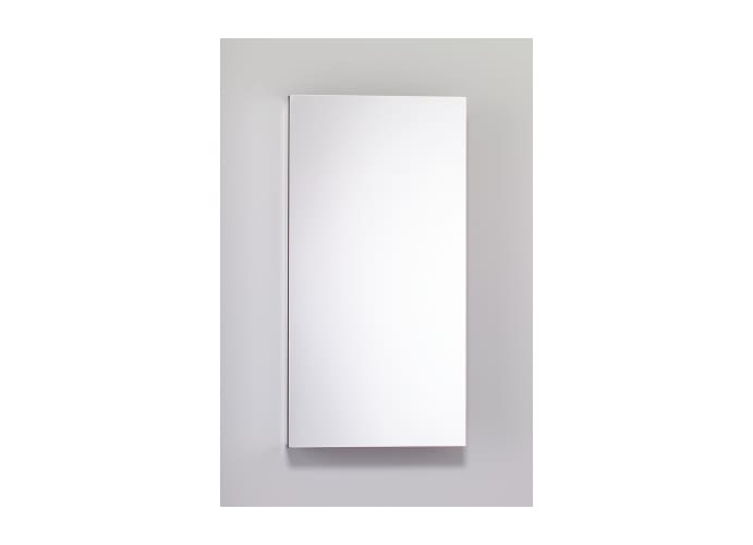 Robern SDD-RBN-005 PL Series cabinet 16 wide x 30 high x 4 deep, flat top, black interior, plain glass door, interior electrical shelf, left handed