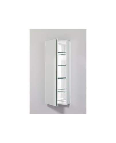 Robern PLM1640WBRE White PL PL 15 x 40 Frameless Medicine Cabinet Right Hinged with Beveled Mirror and Electrical Outlet PLM1640BRE