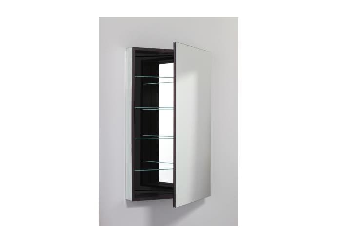 Robern PLM2440BLE Black PL PL 23 x 39 Frameless Medicine Cabinet Left Hinged with Flat Mirror and Electrical Outlet PLM2440LE