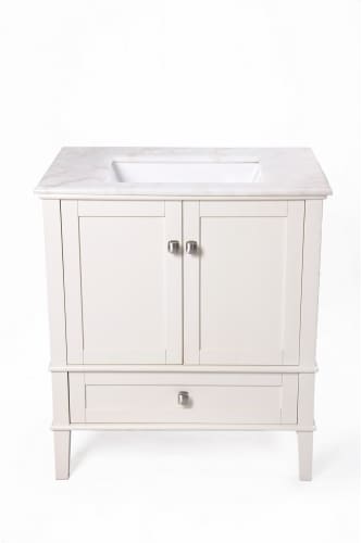 Simpli Home HHV029C 36in. Chelsea Bathroom Vanity with White Marble Top