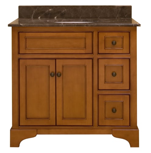 Sunny Wood HS3621D Light Distressed Medium Vanity Cabinet 36 Wood Vanity Cabinet from the Halston Collection