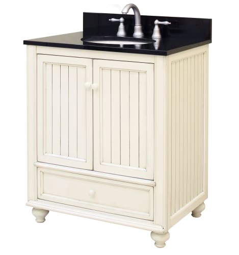 Sunny Wood BB3021D Burnished White Vanity Cabinet 30 Wood Vanity Cabinet from the Bristol Beach Collection