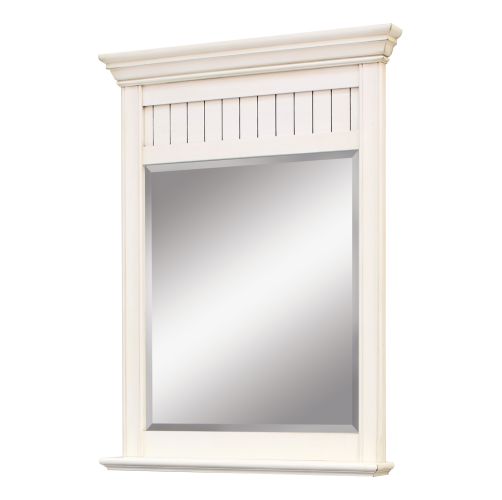 Sunny Wood BB3040MR Burnished White Framed 30 Framed Bevel Mirror from the Bristol Beach Collection