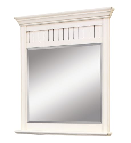 Sunny Wood BB3640MR Burnished White Framed 36 Framed Bevel Mirror from the Bristol Beach Collection