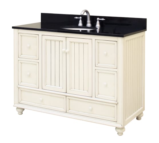 Sunny Wood BB4821D Burnished White Vanity Cabinet 48 Wood Vanity Cabinet from the Bristol Beach Collection