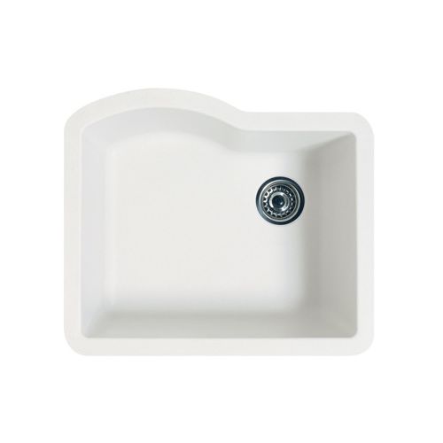 Swanstone QUSB-2522.077 Granite Single Bowl Kitchen Sink, Nero