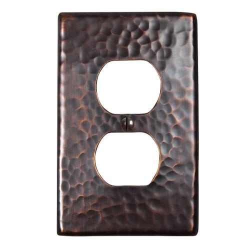 The Copper Factory Hammered Copper Single Duplex Receptacle Plate