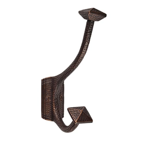 The Copper Factory CF129AN Copper Robe Hook with Pyramid Motif, Antique Copper