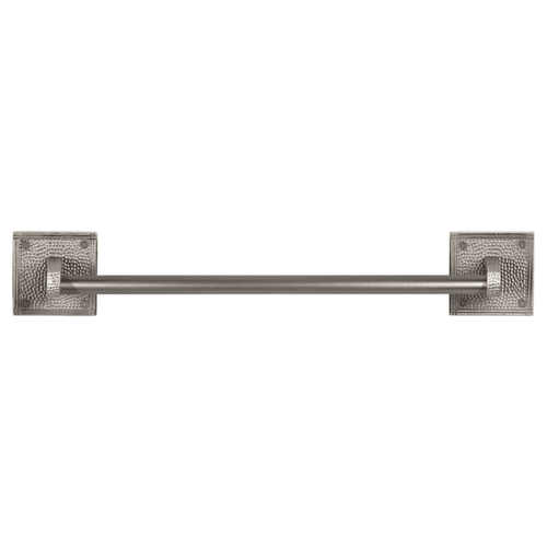 The Copper Factory Hammered Copper Towel Bar with Square Backplates