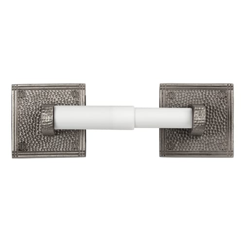 The Copper Factory CF136SN Copper Toilet Tissue Holder with Square Backplate, Satin Nickel
