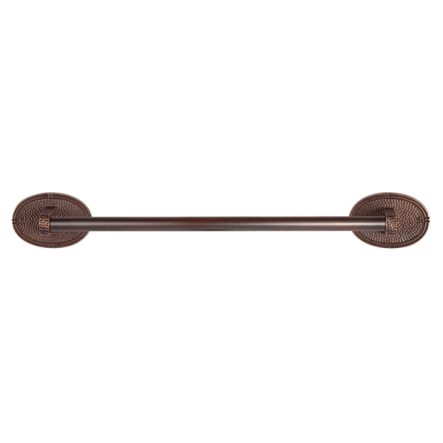 The Copper Factory Hammered Copper 18 Towel Bar with Oval Backplates