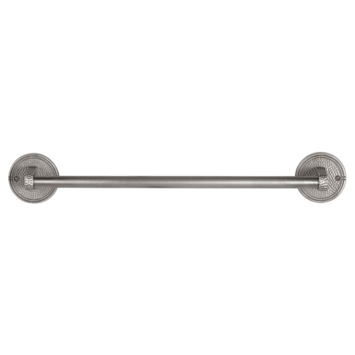 The Copper Factory CF172SN Copper Towel Bar with Round Backplates - Satin Nickel