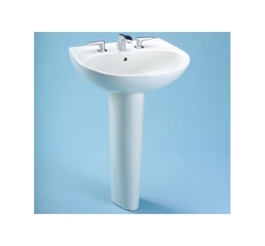 TOTO LPT241G#11 Supreme Pedestal Single Hole Lavatory with SanaGloss, Colonial White