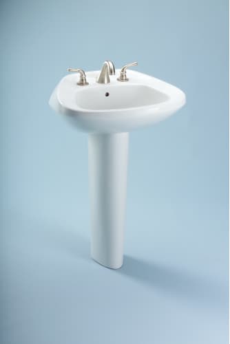 Toto LPT243G#11 Colonial White Ultimate 22 3/4 Pedestal Bathroom Sink with Single Faucet Hole and SanaGloss from the Ultimate Collection LPT243G