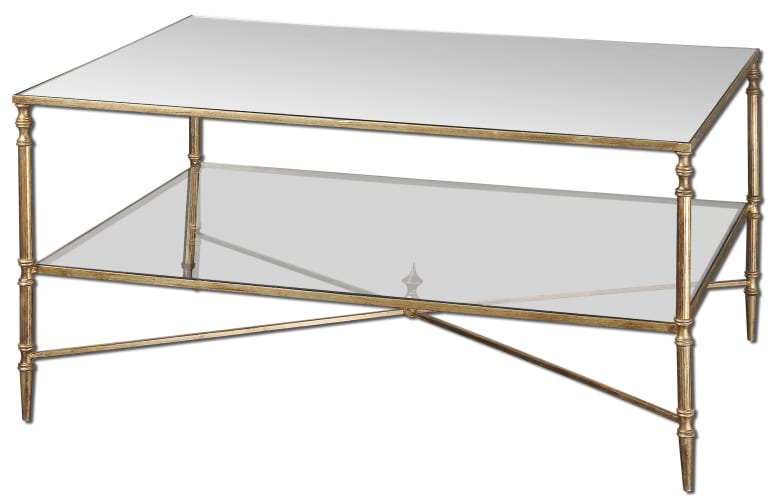 Uttermost 24276 Henzler Coffee Table in Gold Leaf Finish