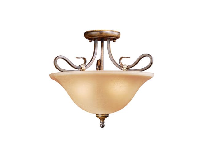 Vaxcel Lighting BE-CFU170AW Aged Walnut Ceiling Fixtures Transitional Three Light Down Lighting Semi Flush Ceiling Fixture from the Berkeley Collection