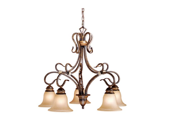Vaxcel Lighting BE-CHD005AW Aged Walnut Chandeliers Transitional Five Light Down Lighting Chandelier from the Berkeley Collection