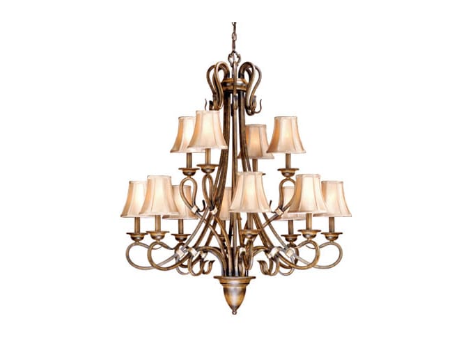 Vaxcel Lighting BE-CHS012AW Aged Walnut Chandeliers Transitional Twelve Light Up Lighting Two Tier Chandelier from the Berkeley Collection